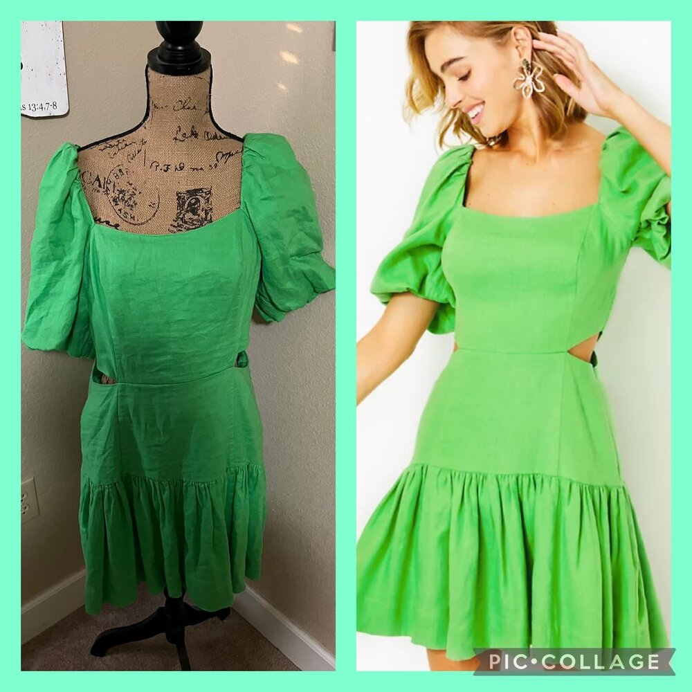 Lilly Pulitzer Kylanne Elbow Sleeve Linen Dress Size 10